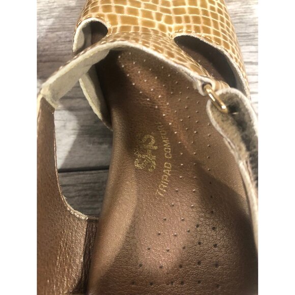SAS Suntimer Sandal Croc 1in. Heel Open Toe Leather Sandals 7.5N narrow - Picture 5 of 9